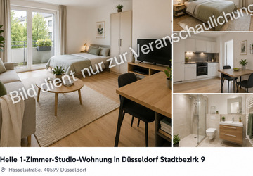 Wohnung Düsseldorf Stadtbezirk 9 - 1 Zimmer, 40 m&sup2;, 500&euro; | Angebot:27165144