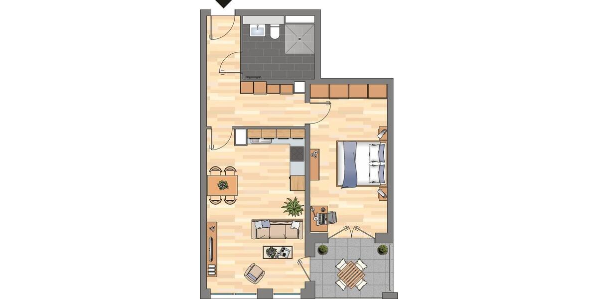 Etagenwohnung Essen Südviertel - 2 Zimmer, 65 m&sup2;, 809&euro; | Angebot:26249921