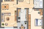 Etagenwohnung Essen Stadtbezirk III - 2 Zimmer, 65 m&sup2;, 589&euro; | Angebot:23594374