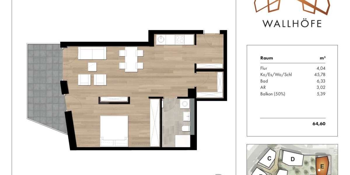 Etagenwohnung Ratingen Süd - 1 Zimmer, 65 m&sup2;, 1.095&euro; | Angebot:27123033