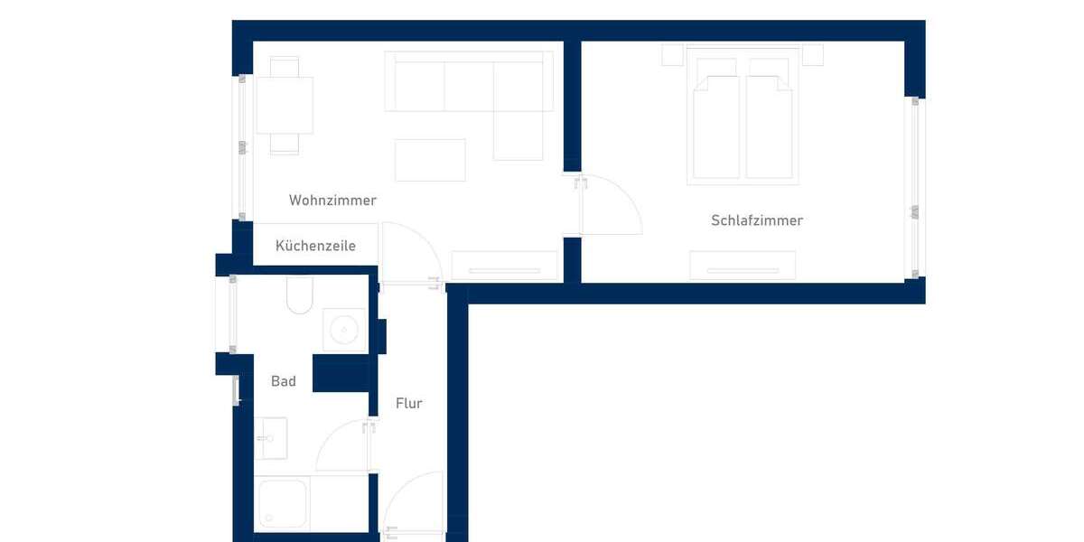 Etagenwohnung Duisburg Dellviertel - 2 Zimmer, 40 m&sup2;, 579&euro; | Angebot:26999609