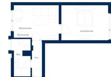 Wohnung Duisburg Dellviertel - 2 Zimmer, 40 m&sup2;, 579&euro; | Angebot:26999609