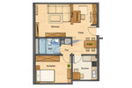 Dachgeschoßwohnung Duisburg Rheinhausen - 2 Zimmer, 48 m&sup2;, 360&euro; | Angebot:26620796