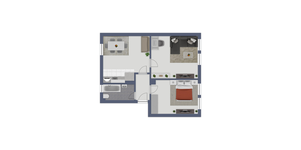 Etagenwohnung Duisburg Essenberg - 2 Zimmer, 54 m&sup2;, 429&euro; | Angebot:26646870